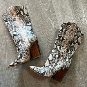 Steve Madden snake print boots